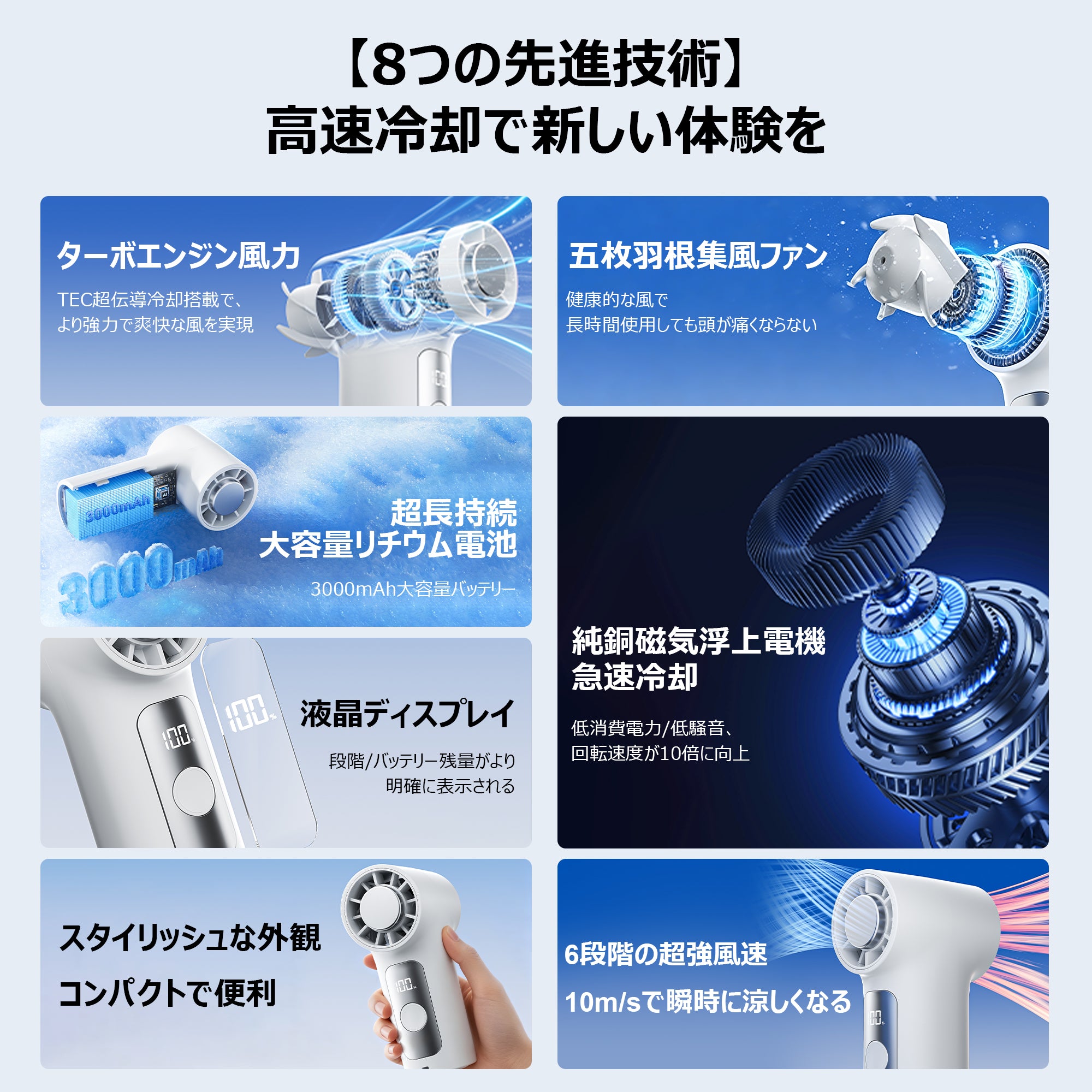 夏用ミニハンディファン 半導体冷却・アイシング機能付き 屋外携帯扇風機